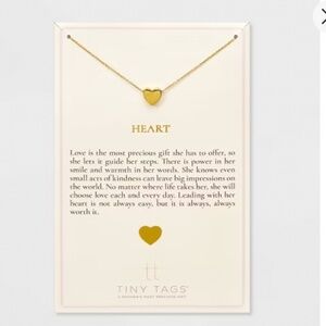 Tiny Tags 14K Gold Ion Plated Valentines Heart Chain Necklace - Gold